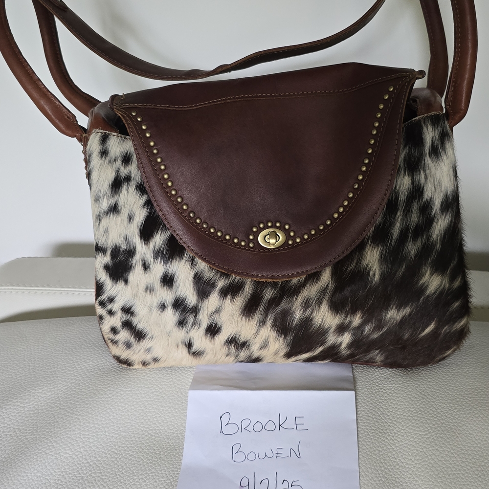 Brown and Black Animal Print Women's Bag